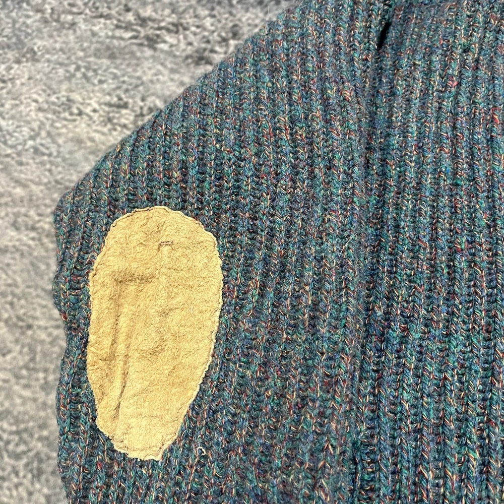 Vintage Pendleton Shawl Collar Cardigan Sweater Mens Medium Elbow Patch Wool - Picture 5 of 11